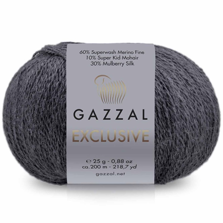 Włóczka Gazzal Exclusive 9922 ciemny szary