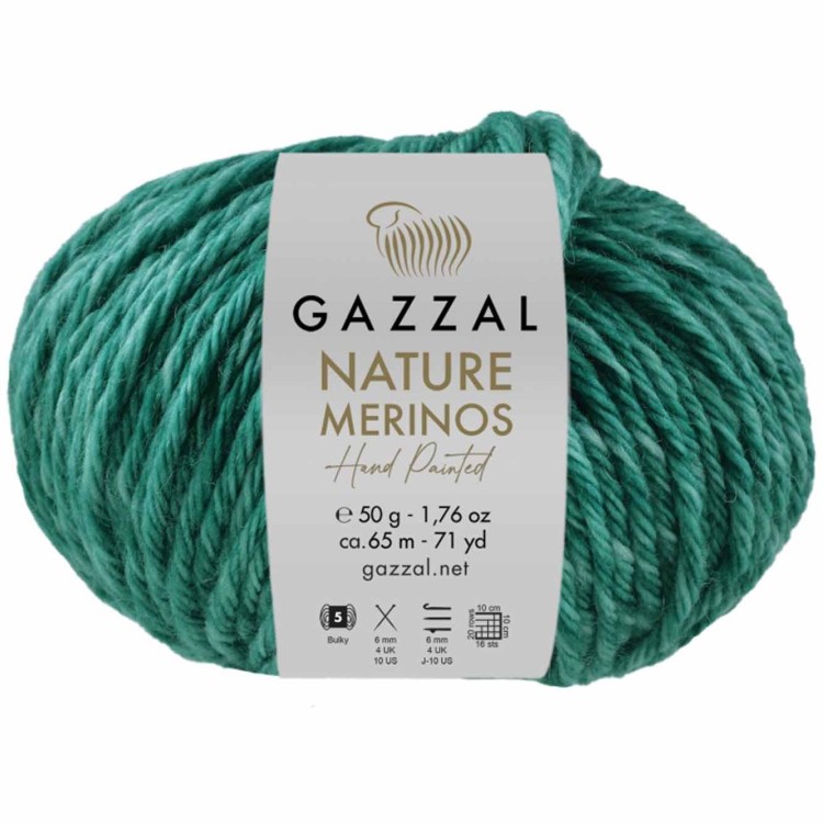 Włóczka Gazzal Nature Merinos 8302 zielony