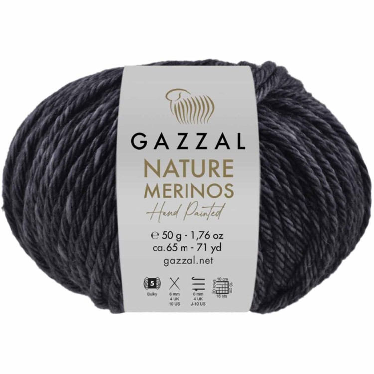 Włóczka Gazzal Nature Merinos 8303 ciemny szary