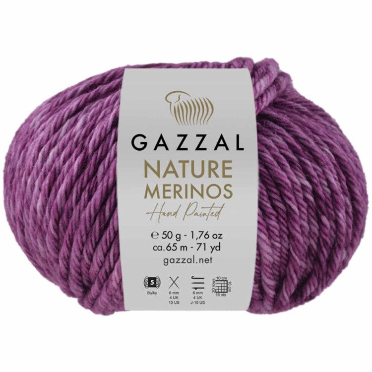 Włóczka Gazzal Nature Merinos 8304 ciemny wrzos