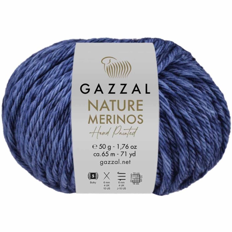 Włóczka Gazzal Nature Merinos 8307 niebieski