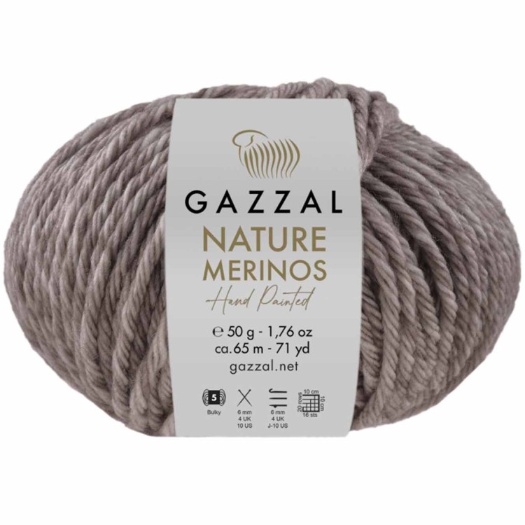 Włóczka Gazzal Nature Merinos 8312 ciemny beżowy