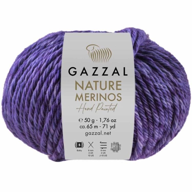 Włóczka Gazzal Nature Merinos 8313 fioletowy