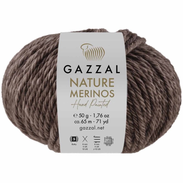 Włóczka Gazzal Nature Merinos 8314 brązowy