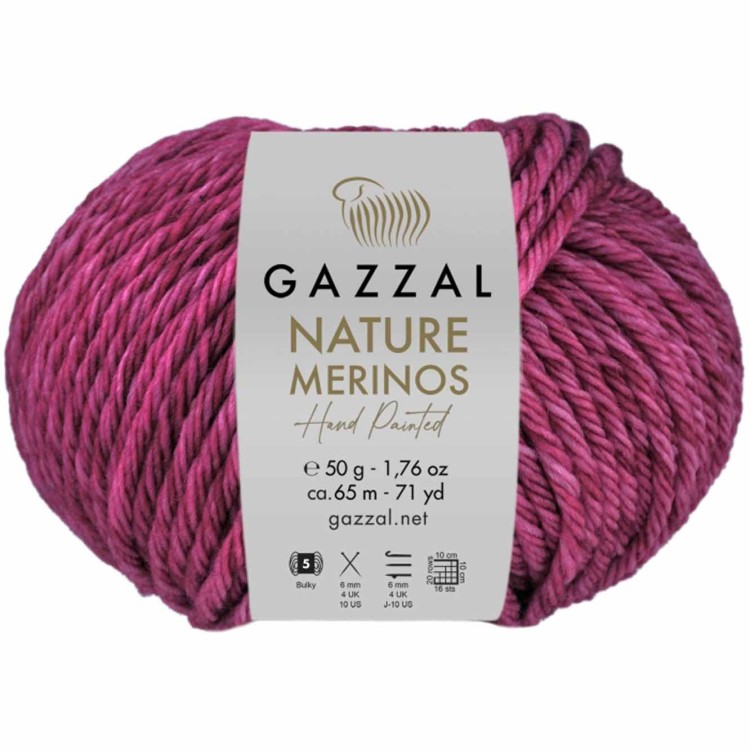 Włóczka Gazzal Nature Merinos 8315 ciemny różowy