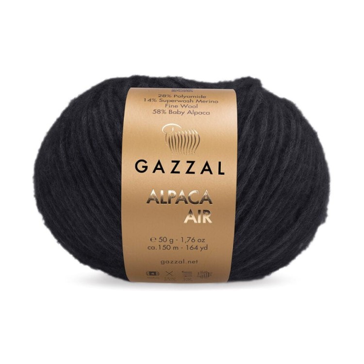 Włóczka Gazzal Alpaca Air 80 czarny