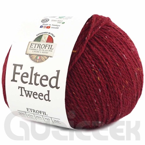 Włóczka Etrofil Felted Tweed 73384 ciemny czerwony