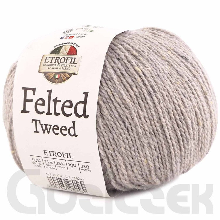 Włóczka Etrofil Felted Tweed 79179 popielaty