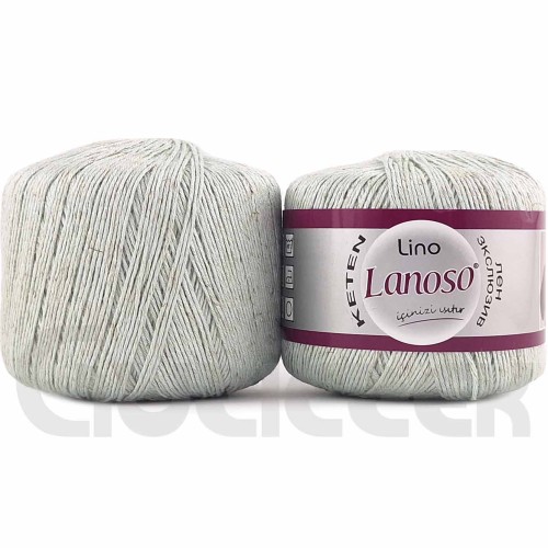 Włóczka Lanoso Lino 919 szarozielony