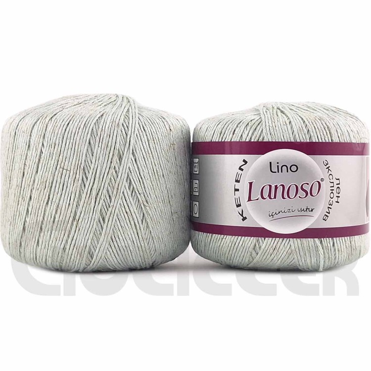 Włóczka Lanoso Lino 919 szarozielony
