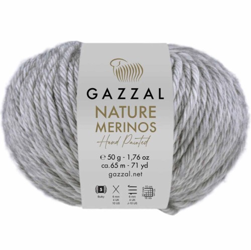 Włóczka Gazzal Nature Merinos 8308 popielaty
