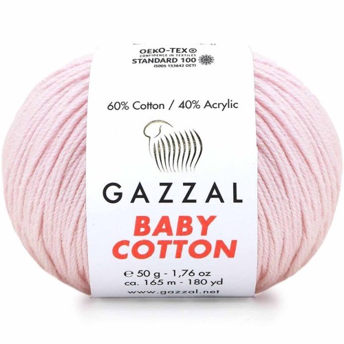 Włóczka Gazzal Baby Cotton 3411 jasny różowy