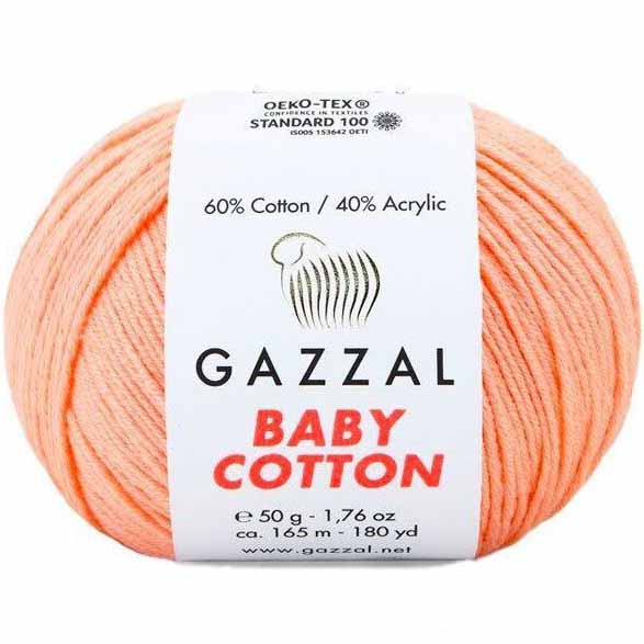 Włóczka Gazzal Baby Cotton 3412 ciemny brzoskwiniowy
