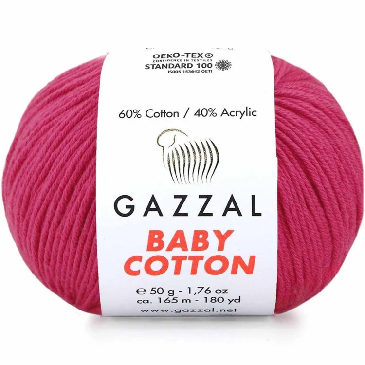 Włóczka Gazzal Baby Cotton 3415 malinowy