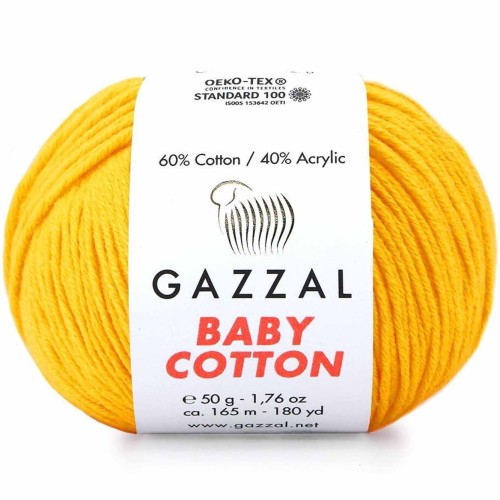 Włóczka Gazzal Baby Cotton 3417 żółty