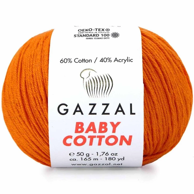 Włóczka Gazzal Baby Cotton 3419 pomarańczowy