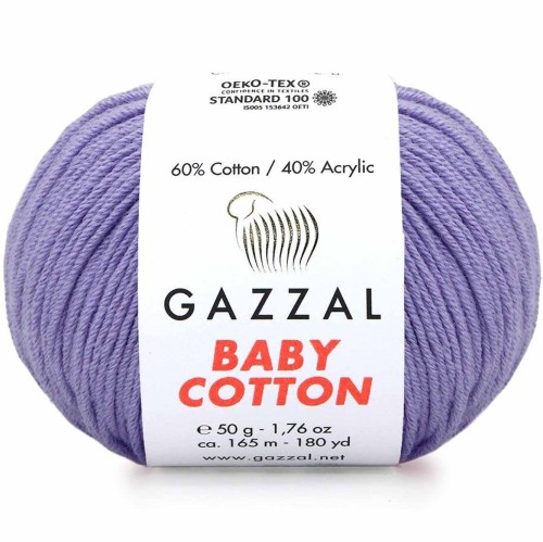 Włóczka Gazzal Baby Cotton 3420 jasny fioletowy