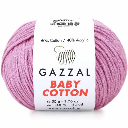 Włóczka Gazzal Baby Cotton 3422 lila róż