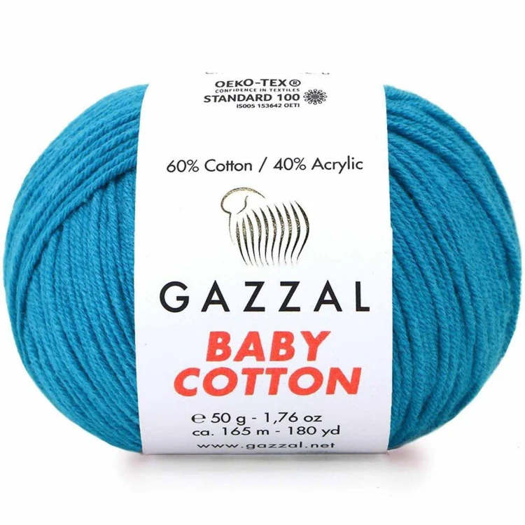Włóczka Gazzal Baby Cotton 3428 ciemny turkusowy