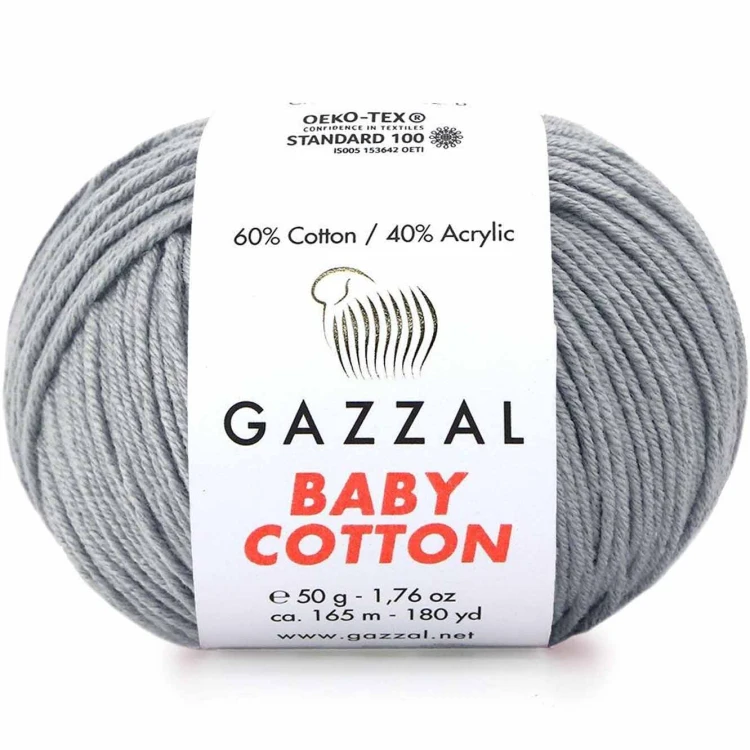 Włóczka Gazzal Baby Cotton 3430 szary