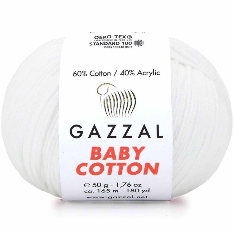 Włóczka Gazzal Baby Cotton 3432 biały