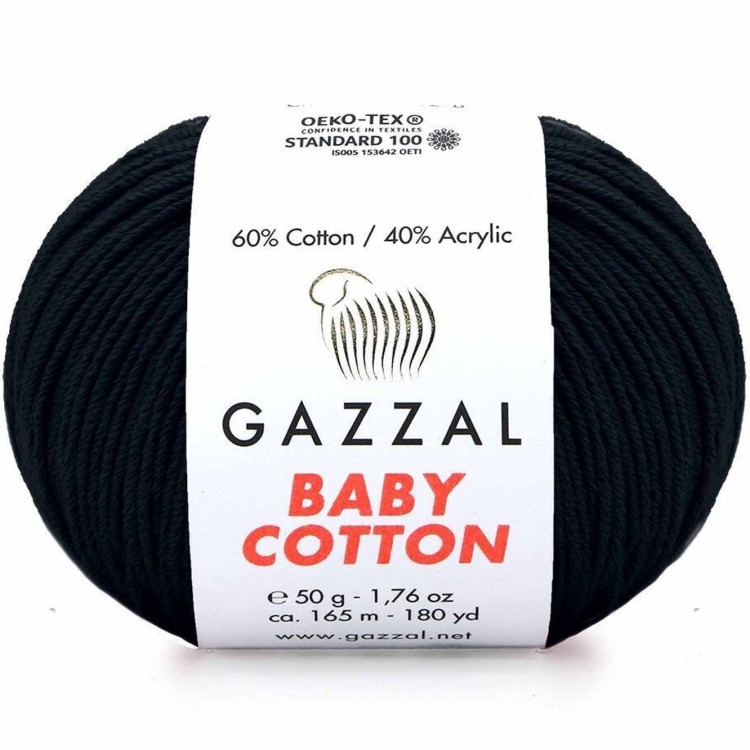 Włóczka Gazzal Baby Cotton 3433 czarny