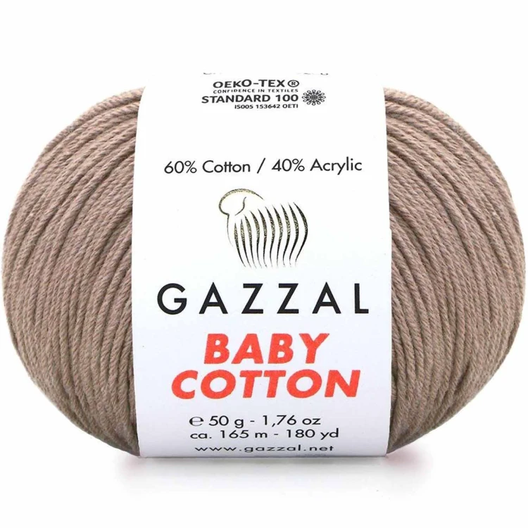 Włóczka Gazzal Baby Cotton 3434 jasny brązowy