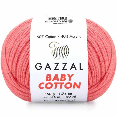 Włóczka Gazzal Baby Cotton 3435 ciepły różowy