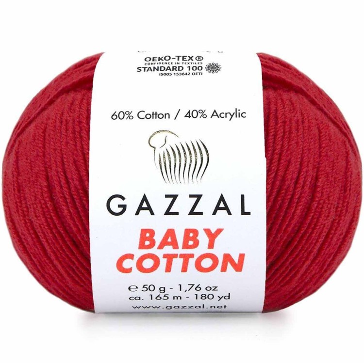 Włóczka Gazzal Baby Cotton 3439 ciemny czerwony