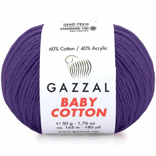 Włóczka Gazzal Baby Cotton 3440 ciemny fioletowy