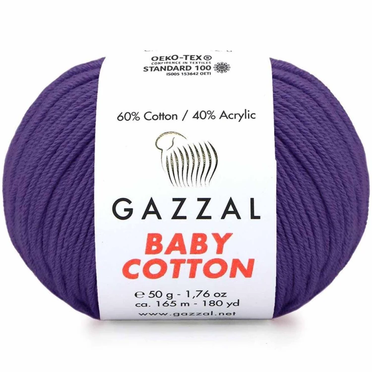Włóczka Gazzal Baby Cotton 3440 ciemny fioletowy