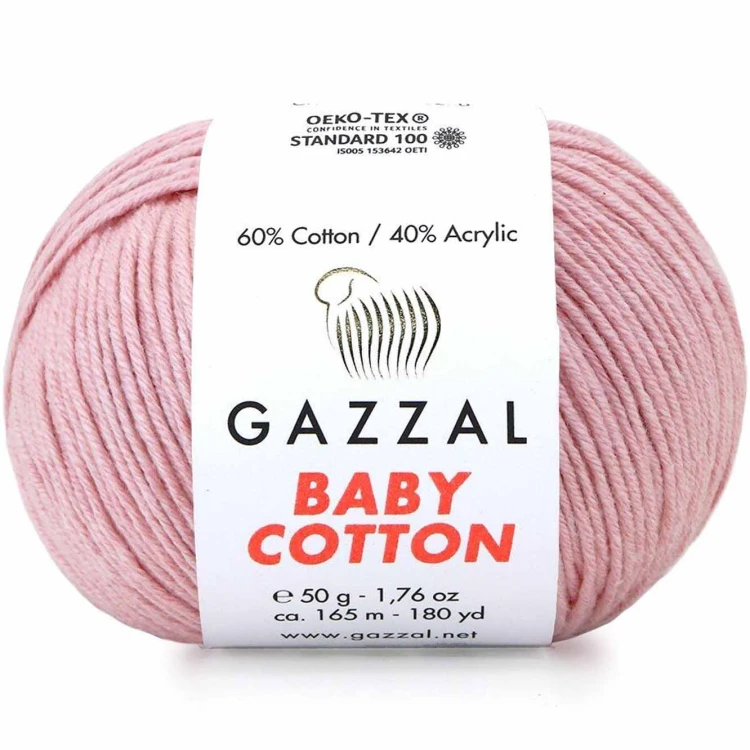 Włóczka Gazzal Baby Cotton 3444 pudrowy róż