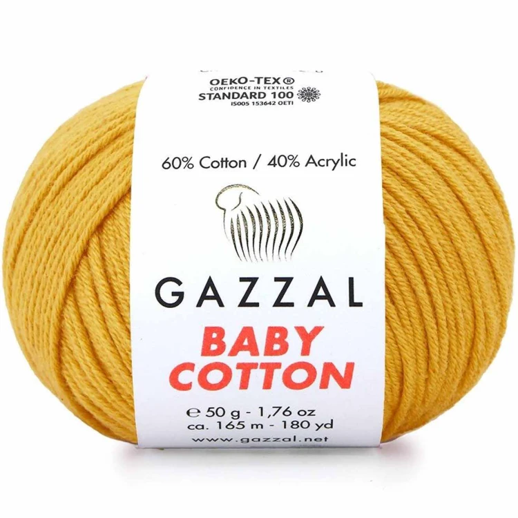 Włóczka Gazzal Baby Cotton 3447 musztardowy