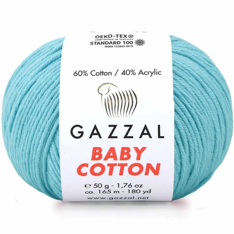 Włóczka Gazzal Baby Cotton 3451 lazurowy