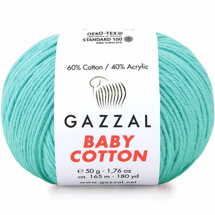 Włóczka Gazzal Baby Cotton 3452 jasny szmaragdowy