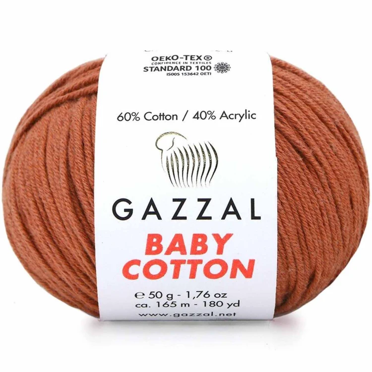 Włóczka Gazzal Baby Cotton 3454 terakota