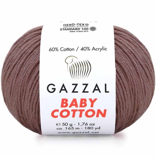 Włóczka Gazzal Baby Cotton 3455 brązowofioletowy