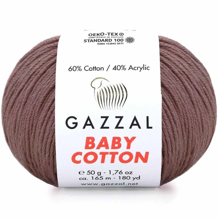 Włóczka Gazzal Baby Cotton 3455 brązowofioletowy