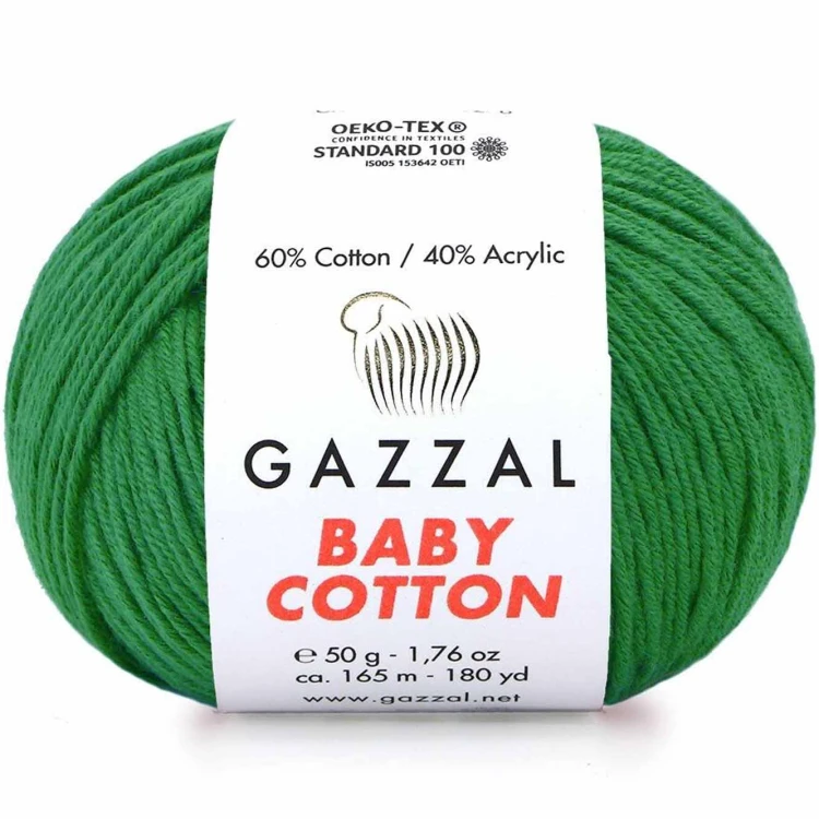 Włóczka Gazzal Baby Cotton 3456 ciemny zielony