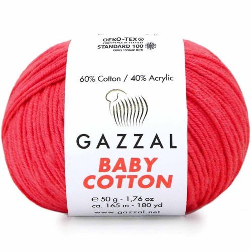 Włóczka Gazzal Baby Cotton 3458 ciemny koralowy