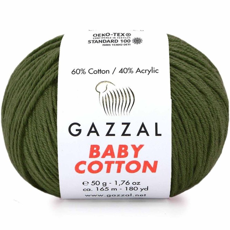 Włóczka Gazzal Baby Cotton 3463 khaki