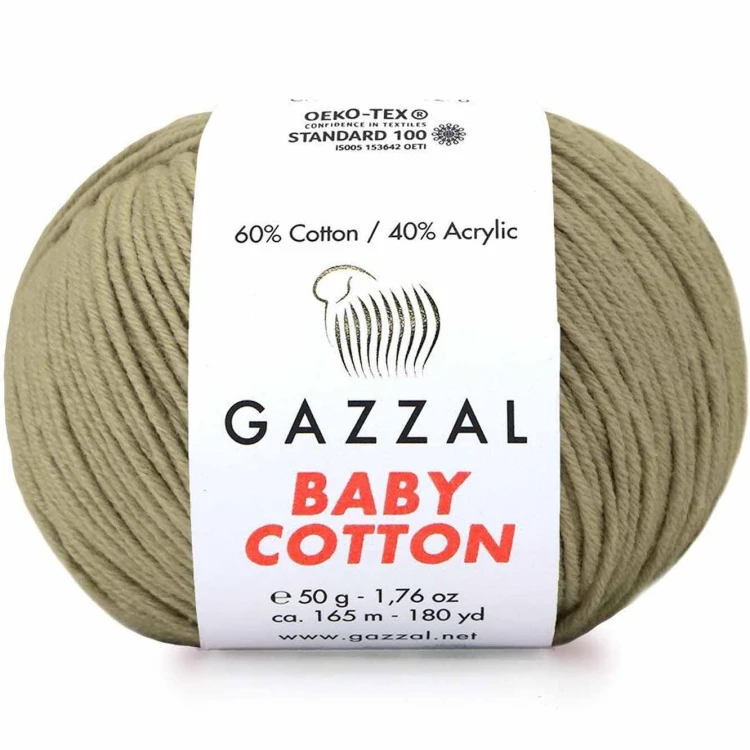Włóczka Gazzal Baby Cotton 3464 oliwkowy