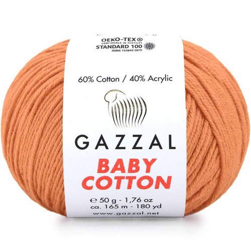 Włóczka Gazzal Baby Cotton 3465 morelowy