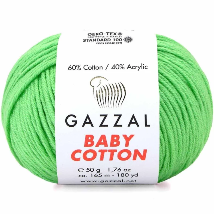 Włóczka Gazzal Baby Cotton 3466 jasny zielony