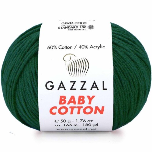 Włóczka Gazzal Baby Cotton 3467 butelkowy zielony