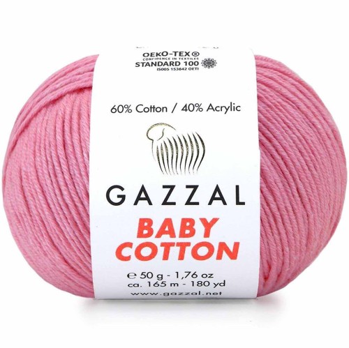 Włóczka Gazzal Baby Cotton 3468 różowy