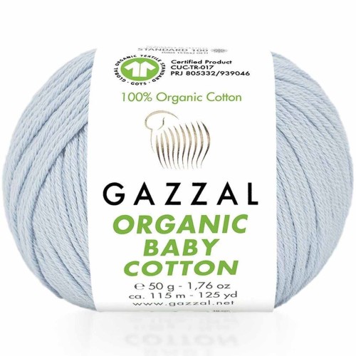 Włóczka Gazzal Organic Baby Cotton 417 jasny błękitny