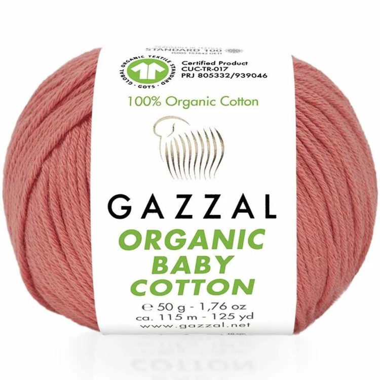 Włóczka Gazzal Organic Baby Cotton 419 ciemny koralowy