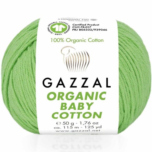 Włóczka Gazzal Organic Baby Cotton 421 jasny zielony