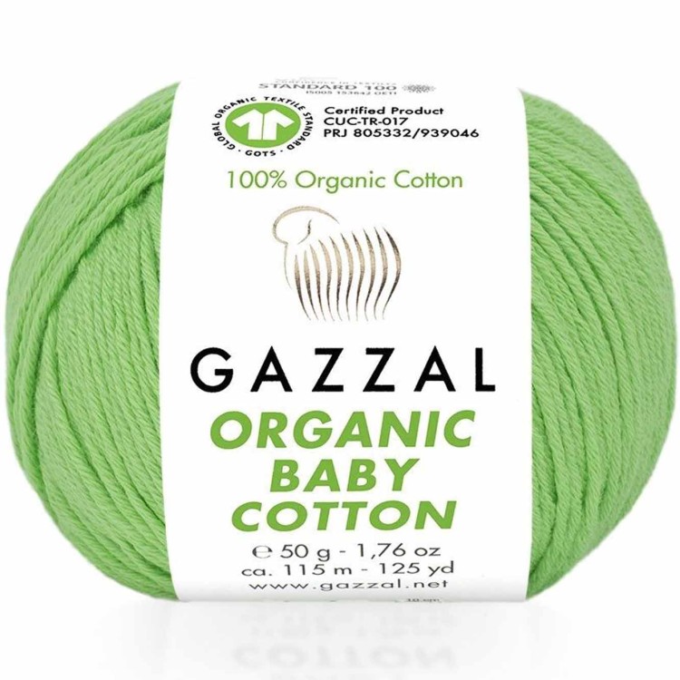 Włóczka Gazzal Organic Baby Cotton 421 jasny zielony